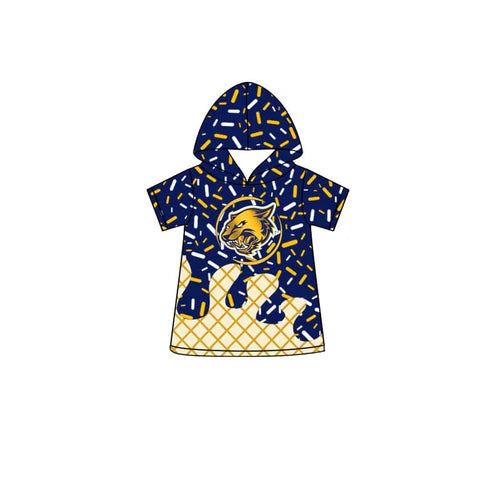 4.30   Custom Baby Boys Navy Short Sleeves Tiger Team Hoodies Top(moq 3）