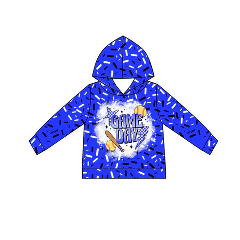 10.29  Custom Moq 8 Baby Kids Blue Sprinkles Drip Game Day Team Hoodies Tops