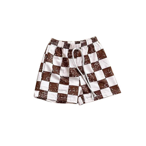 4.1 SS0514 Baby Boys Khaki White Plaid Shorts Bottoms Preorder