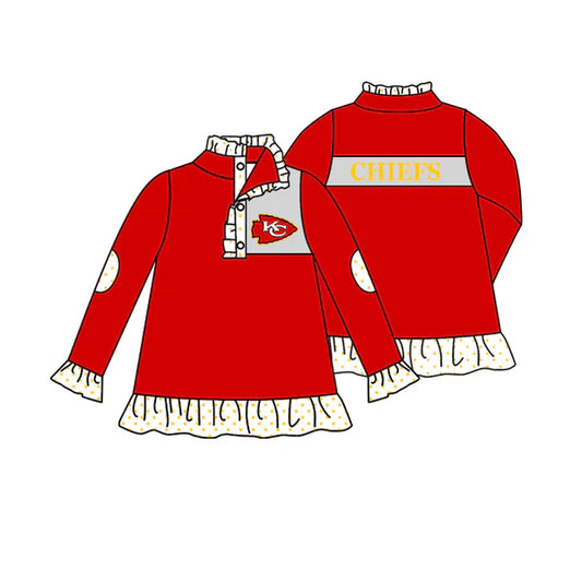 4.30 Preorder moq 3 Baby Girls Team Red 2 Pullover Shirt Tee Shirts