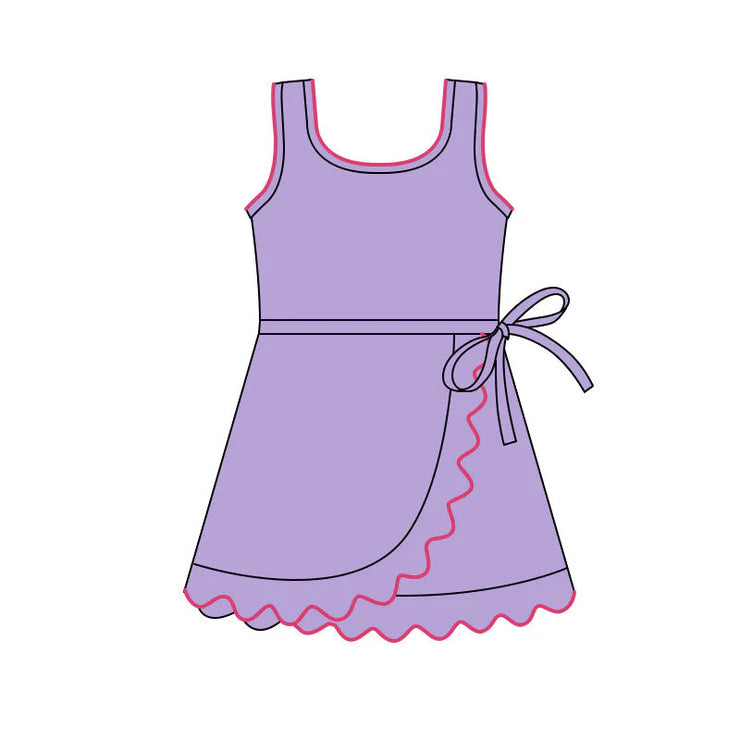 11.6 MOQ：5pcs GSD3036 pre-order toddler clothes purple girl yoga summer dress