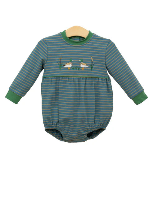 10.1 LR2739 Baby Boys Stripe Ducks Rompers Preorder
