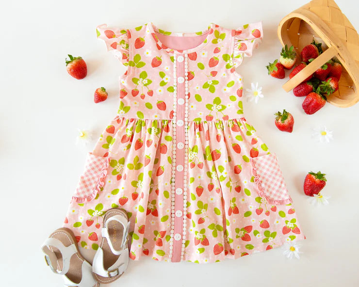 11.22 MOQ:5pcs GSD3150 pre-order toddler girl clothes strawberry girl summer dress