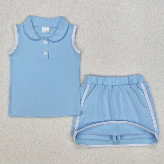 3.14 GSD1974 Baby Girls Aqua Pullover Top Sports Shorts Clothes Set