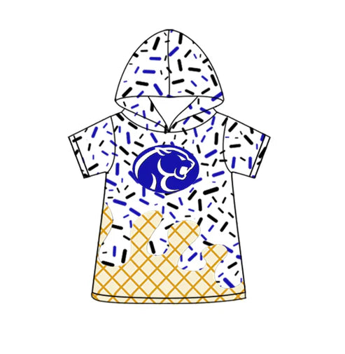 5.16 Preorder(Moq 3) Baby Boys Wildcats Ice Cream Drips Blue Hooded Tops