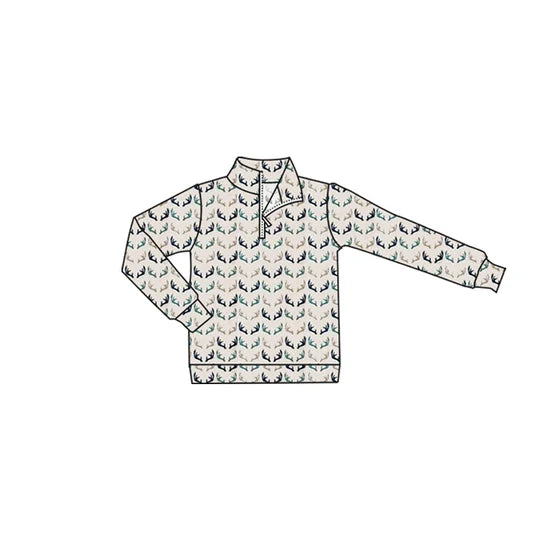 12.23 MOQ：5pcs BT1636 pre-order toddler boy clothes deer boy winter top shirt
