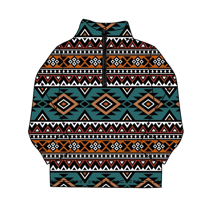 11.21 MOQ：5pcs BT1591 pre-order toddler boy clothes aztec boy winter top shirt