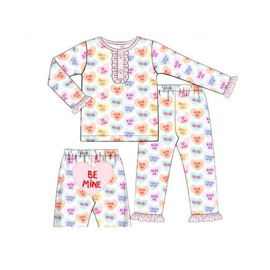 11.15 MOQ:5pcs GLP3159 pre-order toddler girl clothes be mine print girl Valentine set