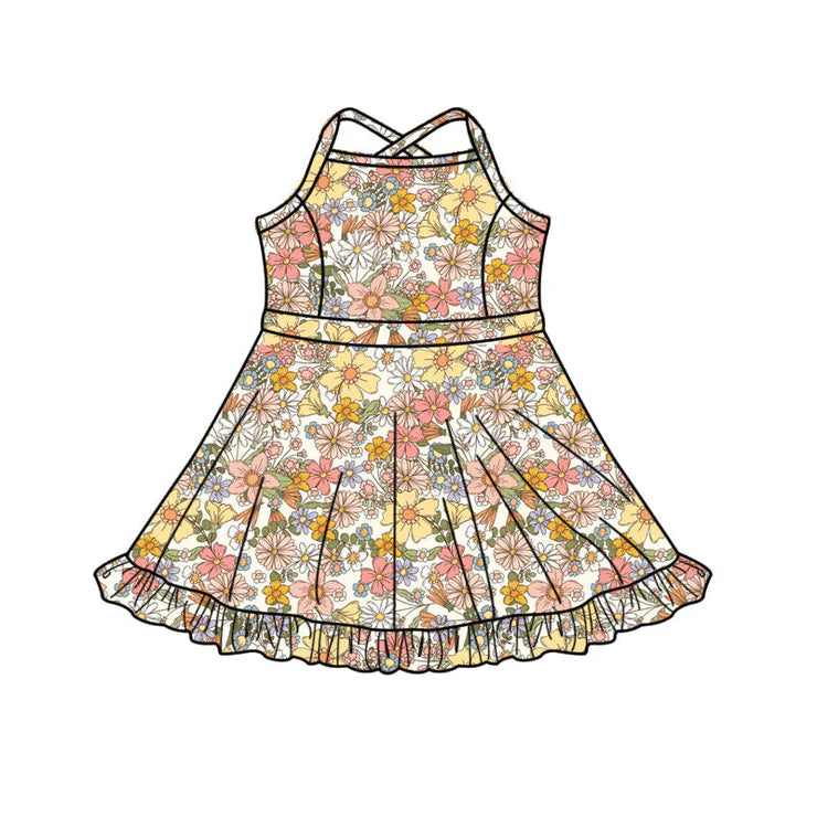 11.14 MOQ：5pcs GSD3087 pre-order toddler clothes flower girl yoga summer dress