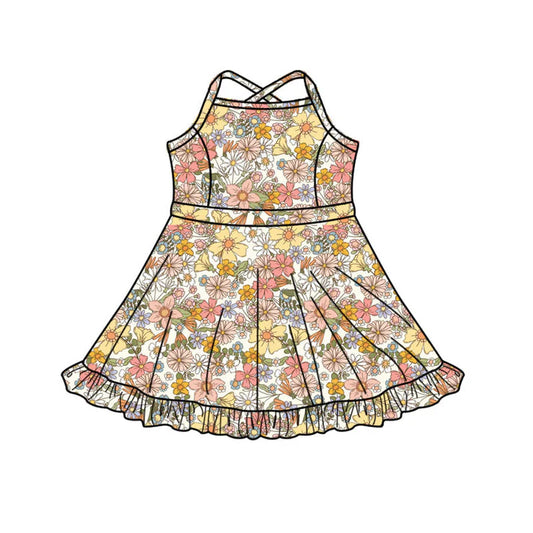 11.14 MOQ：5pcs GSD3087 pre-order toddler clothes flower girl yoga summer dress