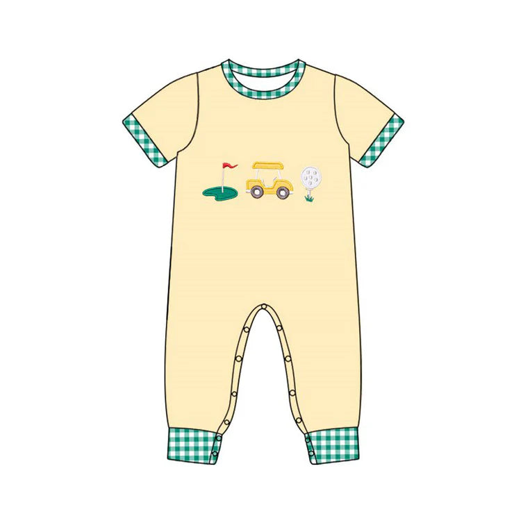 11.21 MOQ:5pcs SR3574 pre-order baby boy clothes golf boy summer romper