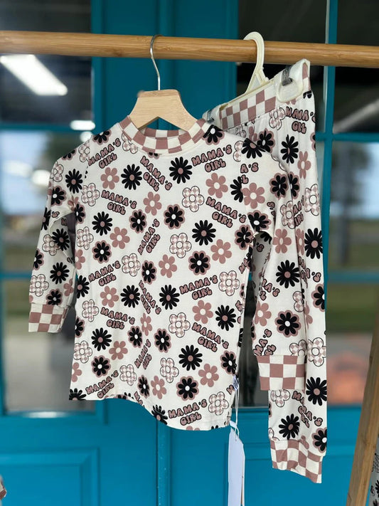 6.11 GLP1984 Baby Girls Mama's Girl Flowers Top Pants Pajamas Clothes Sets Preorder