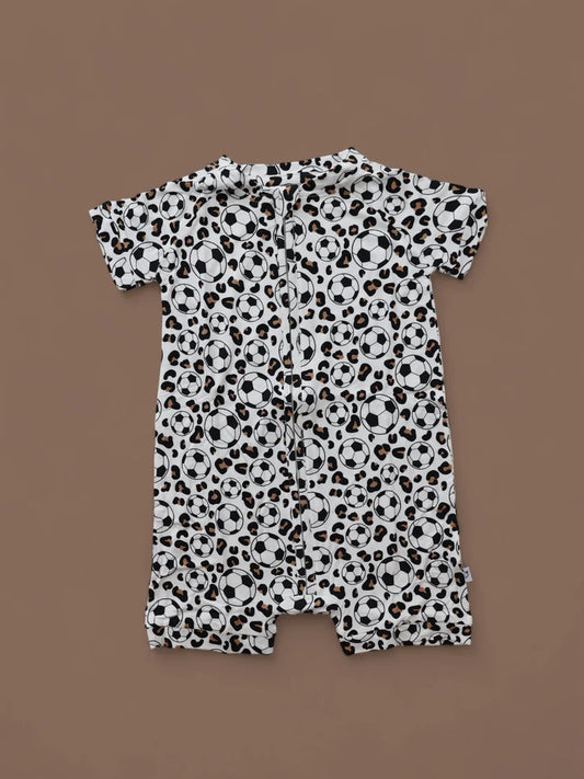 11.11 MOQ:5pcs SR3501 pre-order baby girl clothes football girl summer romper