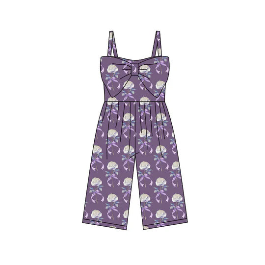 12.12 MOQ:5pcs SR3789 pre-order baby girl clothes floral print girl summer jumpsuit