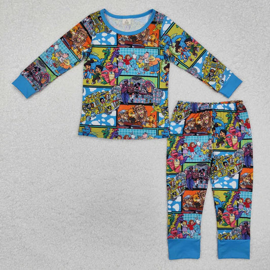 BLP099 Baby Boys Christmas Light Bamboo Pajamas Clothes Set