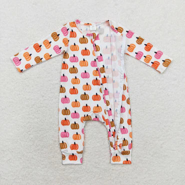 3.13 LR1219 RTS baby girl clothes pumpkin girl thanksgiving winter romper BAMBOO
