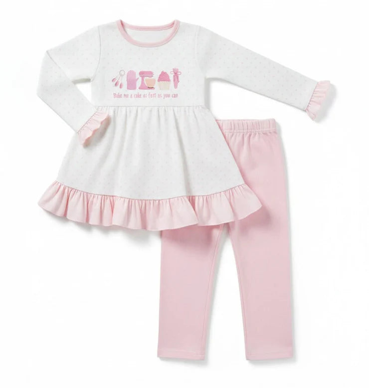 12.4 MOQ：5pcs GLP3218 pre-order toddler girl clothes cakes print girl winter set