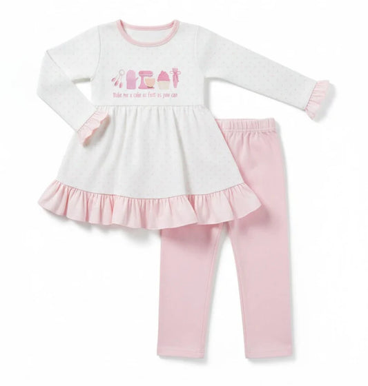 12.4 MOQ：5pcs GLP3218 pre-order toddler girl clothes cakes print girl winter set