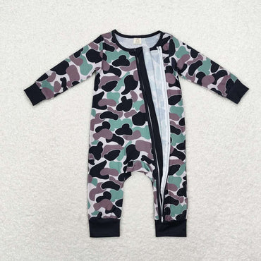 3.13 LR1460 RTS baby clothes camouflage baby winter romper zipper romper-Bamboo