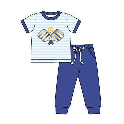10.27 BSPO0614 Baby Boys Stripe Tennis Top Pockets Leggings Clothes Sets Preorder