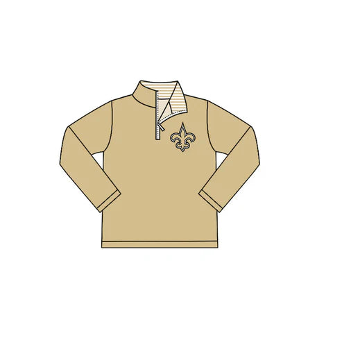 8.1 Custom Moq 5 Baby Boys Khaki Saint Team Zip Pullovers Tops