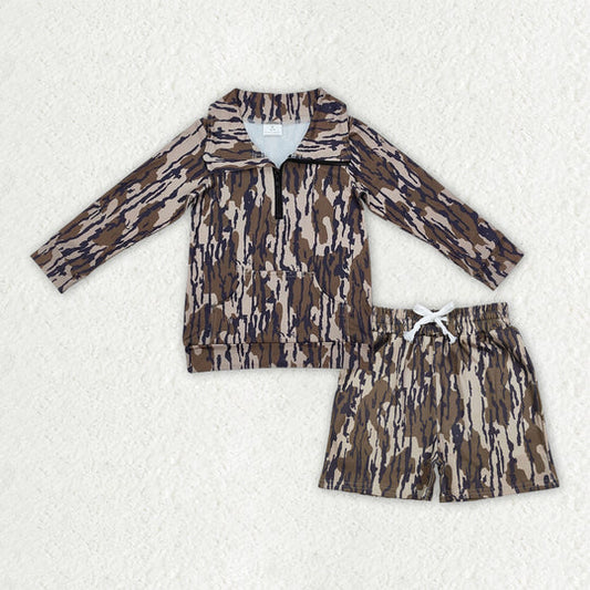 12.24 BLS0025 RTS kids boy winter clothing set camo hunting clothing set shorts set