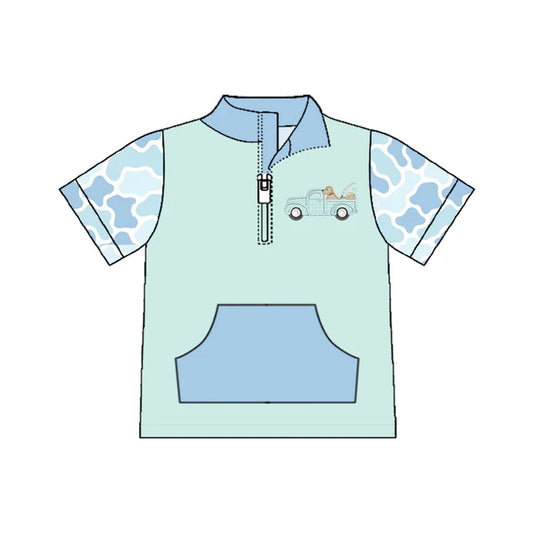 11.10 MOQ:5pcs BT1534 pre-order toddler boy clothes fishing boy summer top shirt