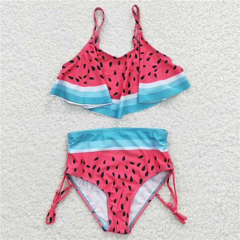 S0143 Watermelon Rose Swimsuit Set