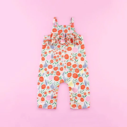 12.15 MOQ:5pcs SR3748 pre-order baby girl clothes flower print girl summer romper