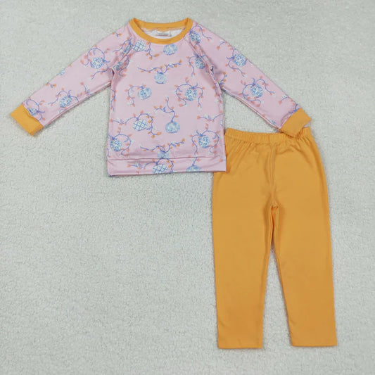 8.26 BLP0835 Baby Boys Pumpkins Leaves Plaid Top Legging Fall Pant Set