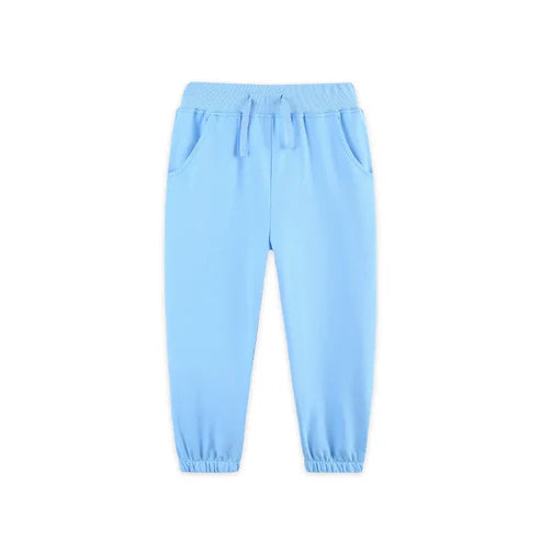 9.30 P0880 Baby Girls Blue Pockets Leggings Pants With Belt Preorder