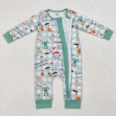3.13 LR1641 RTS baby boy clothes santa toddler boy christmas winter romper-bamboo