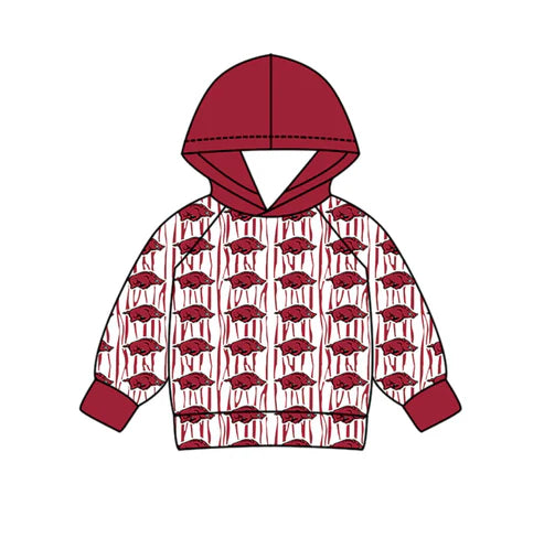 11.5 Custom Moq 8 Baby Boys Red Bulls Stripe Team Hoodies Top