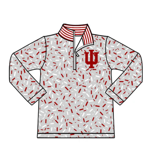 10.16 Custom Moq 8 Baby Boys Grey Sprinkles Zipper Anchors Team Pullovers Top