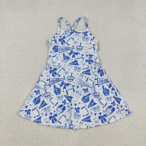 9.6 GSD2778 Baby Girls Strap Go Team Bows Plaid Shorts Team Yoga Active Knee Length Dress