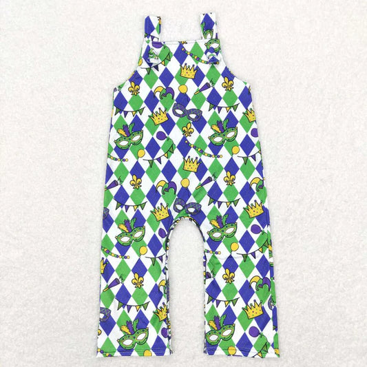 SR0600 Carnival Crown diamond plaid suspenders jumpsuit