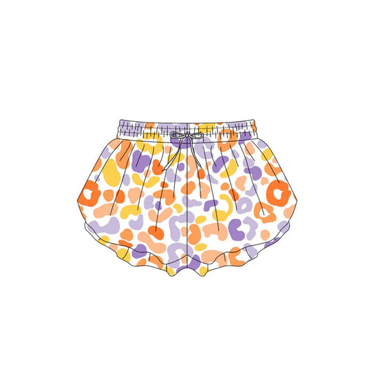 4.18  SS0594 Baby Girls Purple Orange Leopard Summer Shorts Bottoms Preorder