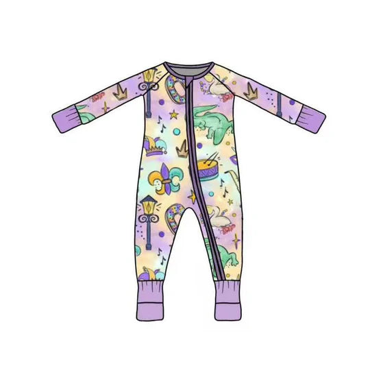 12.6 MOQ:5pcs LR2950 pre-order baby girl clothes cartoon toddler girl mardi gras winter romper