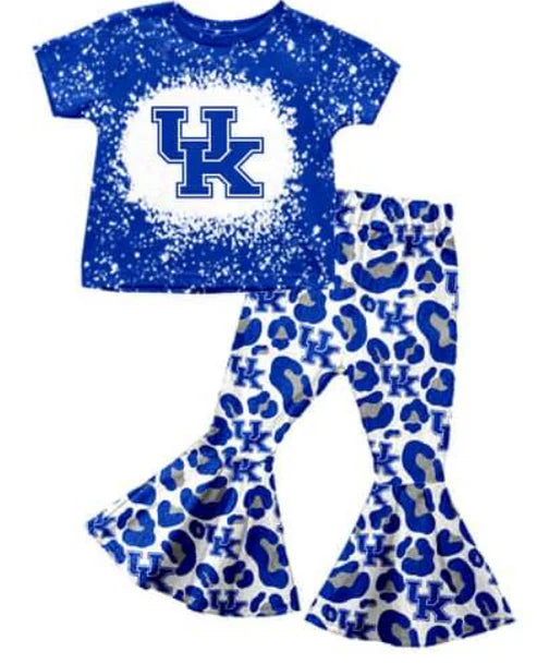 5.14 Girls team custom leopard print short sleeve pant suit