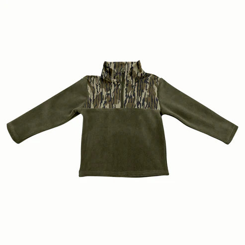 8.5 BT1317 Baby Boys Western Olive Bottomland Camo Half Zipper Pullover Top Preorder