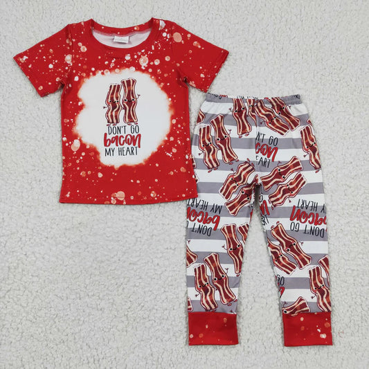 BSPO0079 Red short sleeve pants suit for boys