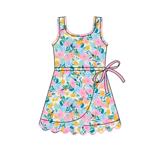 11.15 MOQ:5pcs GSD3097 pre-order toddler clothes flower girl yoga summer dress