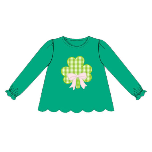 11.10 MOQ：5pcs GT1421 pre-order baby girl clothes lucky girl St. Patrick top