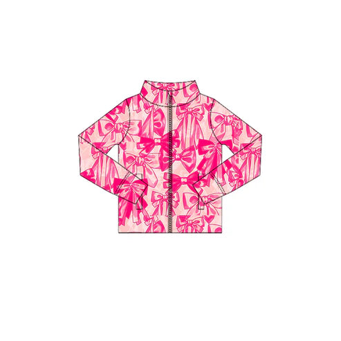 6.28 No moq P0789 pre-order toddler girl clothes yoga bow pink long sleeve pant-