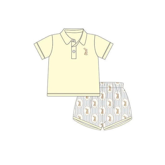 11.22 MOQ:5pcs BSSO1705 pre-order baby boy clothes rabbit toddler boy easter summer outfit