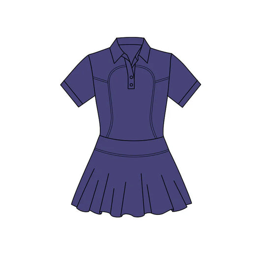 11.24 MOQ：5pcs GSD3165 pre-order toddler clothes navy blue girl yoga summer dress