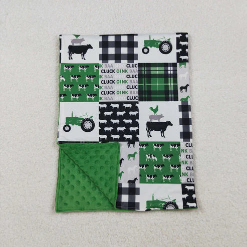 10.14 BL0056 Baby Kids Green Farm Western blanket