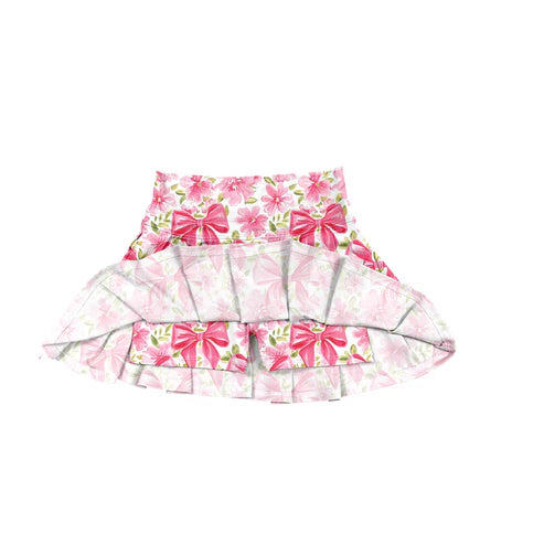 7.1 no moq GLK0121 pre-order baby girls clothes yoga floral bow pink Skirts dress