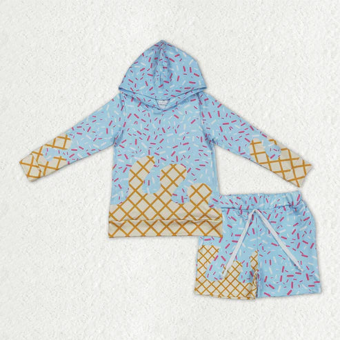 11.1 Sibling Baby Boys Sprinkles Drip Hoodies Top Shorts Team Clothes Sets