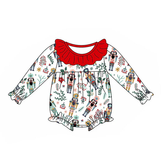 5.28 LR1948 Baby Infant Girls Christmas Soldier Ruffle Rompers preorder